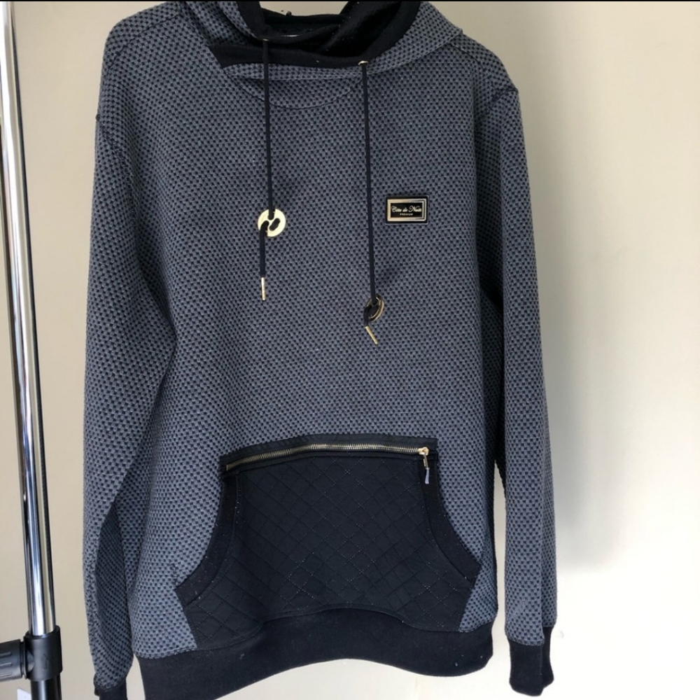 Cote De Nuits black gray hoodie gold accent